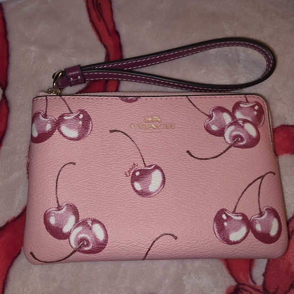 Coach Pink Cherry Wristlet - Picture 1 of 3